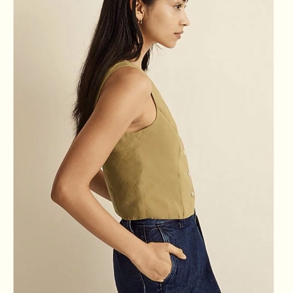 NWT Made-well Crop Vest Khaki Brown size 4 US - Picture 4 of 6
